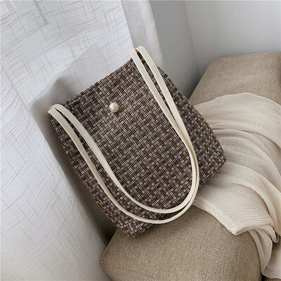 

Fashiins casual knitting big bag new 2019 Korean style womens bag popular hand-held single-shoulder bag