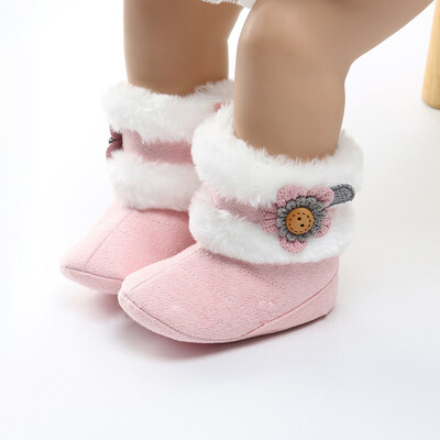 

2018 New Fashion Winter Baby Boots Soft Plush Ball Booties for Infant girls Anti Slip Snow Boot keep Warm Cute Crib shoes