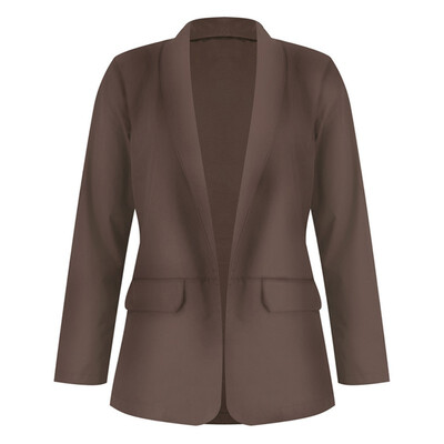 

Elegant Women Long Sleeve Fashion Solid Business Blazer Coat White Office Ladies Workwear Blazer 2019 Autumn Blazer Mujer