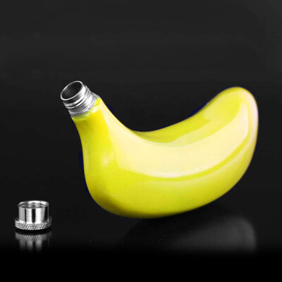 

Portable 5 Ounce Banana Shaped Flask Wine Whiskey Bottle KTV Bar Accessories