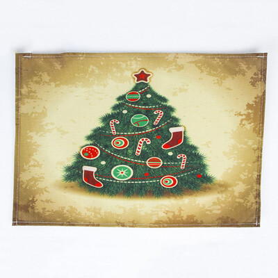 

Tailored Bowl Fork Placemat Mat Decoration Home Party Christmas Burlap Dining Table