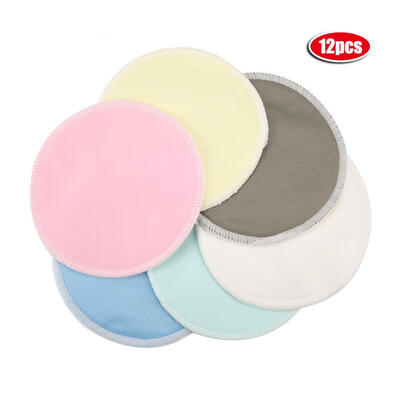 

Greensen 12Pcs Bamboo Fiber Washable Nursing Pads Three Layers Mother Breastfeeding Makeup Remover Pad