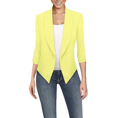 

Toponeto Women Thin Office Lady Lapel Long Sleeved Coat Suit Slim Cardigan Casual Tops