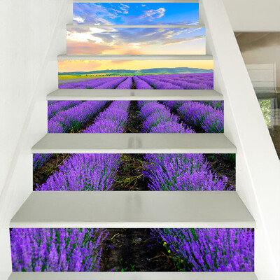 

Gobestart 3D Stair Stickers Exquisite Fashional Landscape Pattern 6 pcs
