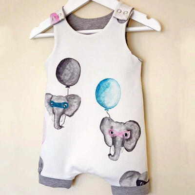 

Newborn Baby Girls Boys Summer Elephant Romper Bodysuit Outfits Clothes Jumpsuit