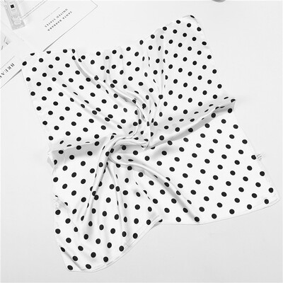 

Female simulation silk small square scarf Korean version of the wave point scarf professional scarf wild decoration shade dust FJ175