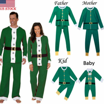 

US STOCK Family Matching Christmas Pajamas PJs Sets Xmas Sleepwear Nightwear New