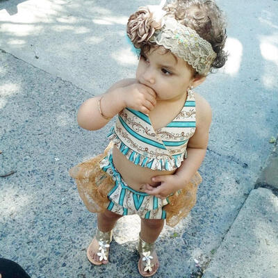 

Toddler Kids Baby Girl Lace Tankini Swimwear Swimsuit Bikini Set Bathing Suit