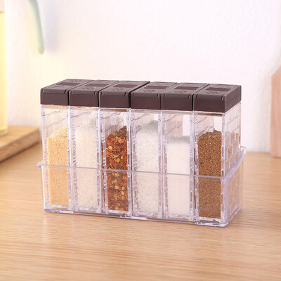 

Toponeto Creative Open Condiment Box Transparent Salt Spice Storage Container Seasoning