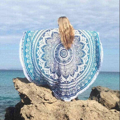 

Large Microfiber Reactive Printed Round Beach Towel Serviette De Plage Toalla Playa Beach Swim Towel 150cm