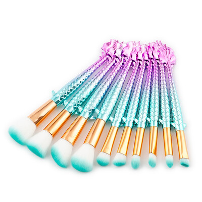 

〖Follure〗New 10Pc Fortune Fish Foundation Eyeshadow Contour Eye Lip Makeup Brushes Set