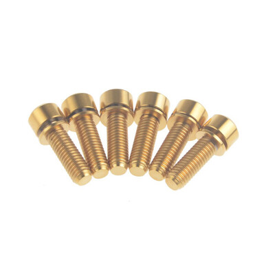

6pcsLot Titanium TC4 Bolts M5x16 Hex Headed WWasher for Stem Shifter Seatpost Clamp Ti Screw Bicycle Fastening Parts