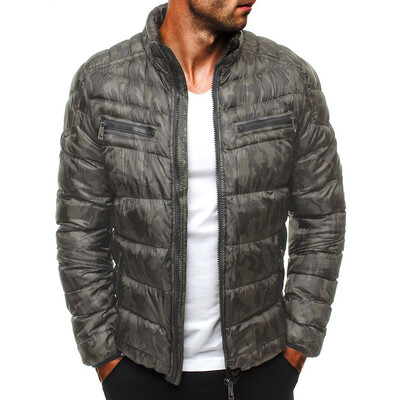 

Gobestart Mens Autumn Winter Zipper Camouflage Warm Jacket Packable Light Top Quality Coat