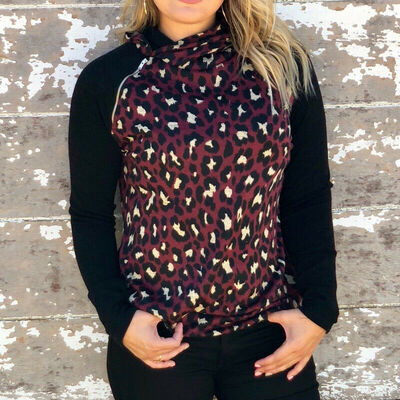

Womens Long Sleeve Leopard Sweatshirt Jumper Pullover Tops Blouse Tops Outwear
