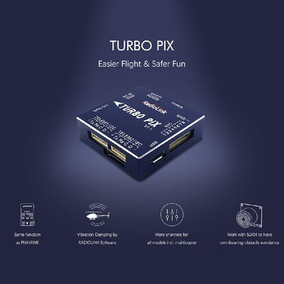 

RadioLink TURBO PIX V11 Module PPM SBUS Flight Controller MPU6500 for RC Drone Airplane Helicopter Slider Cars Boats Robots