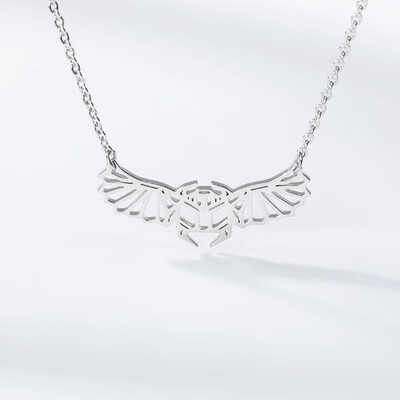 

Antique Hollow out Wings Necklace Punk Retro Guardian Gold Silver Jewelry Accessories Chain Necklaces Steampunk Jewelry