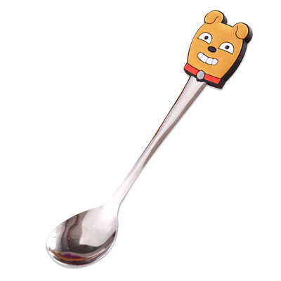 

Stainless Steel Spoons with Kawaii Silicone Cartoon Characters Kids Coffee Spoon Fashion style