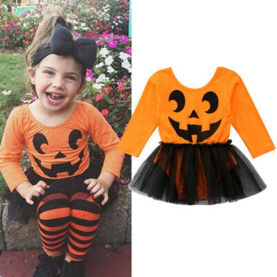

Newborn Infant Baby Girls Halloween Tutu Romper Bodysuit Jumpsuit Clothes Outfit