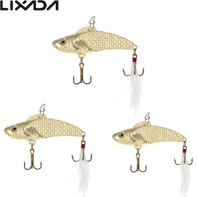 

Lixada 3pcslot 8g12g18g Sequin VIB Fishing Lures Hard Fishing Bait Sequins with Treble Hooks