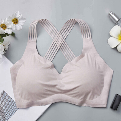 

Women Wireless Fitness Seamless Underwear Beauty Back Push Up Bras Cross Strap Back Women Bra