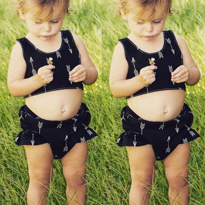 

Fashion Newborn Kids Baby Girls Sleeveless Crop Tops Shorts Outfits Sets Clothes