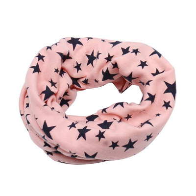 

Children Warm Cotton Scarf O Ring Shawl Neckerchief Boy Girl Circle Loop Cartoon Smile Face Star Pattern Neck Warmer