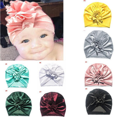 

Baby Turban Headwraps Knot Girl Headbands Cute Newborn Princess Hat Beanie Caps