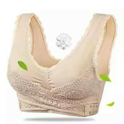 

Sexy Front Cross Side Buckle Wireless Lace Bra Breathable for Women Sport Yoga