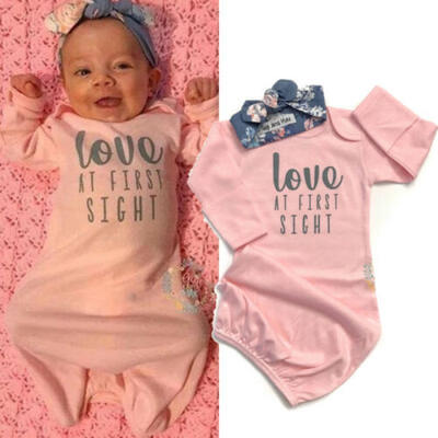 

US Newborn Baby Boy Girl Swaddle Blanket Sleeping Bag Bedding SleepsackHeadband