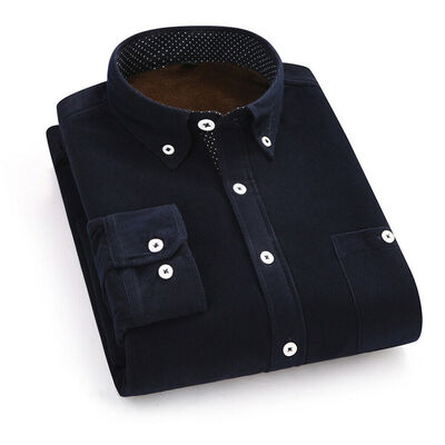 

Mens Winter Warm Corduroy Shirts Slim Button Plus Velvet Jacket Casual Outwear