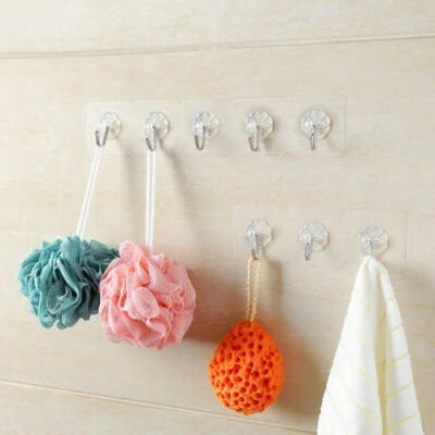 

Anti-skid Hooks Reusable Transparent Strong Sticky Towel Hanging Wall Hooks