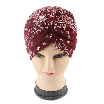 

New Ladies Paisley Hat Headwear Fashion Turban Pleated Womens Bandana