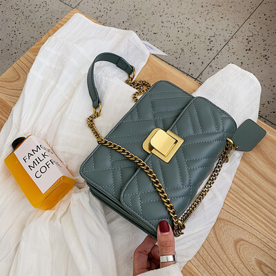 

Internet celebrity foreign gas bag ins advanced foreign gas womens bag 2019 new chain slant bag fashion square bag