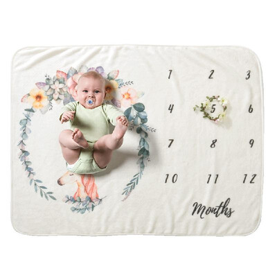

Baby Monthly Milestone Blanket For Girl Boy Floral Wings Unicorn Frame Newborn Photo Prop Background Super Soft Flannel 28 40in