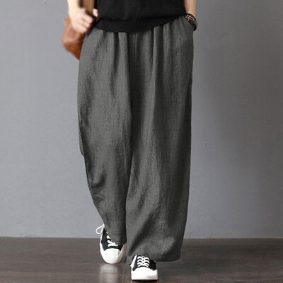

Womens Loose Comfortable Casual Baggy Wide Leg Pants Straight Beach Trousers