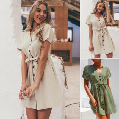 

Women Summer Boho Short Maxi Dress Evening Cocktail Party Beach Dresses Sundress