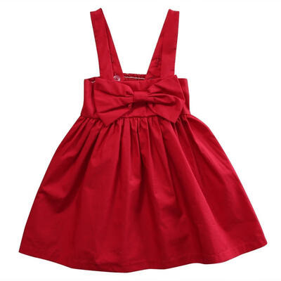 

Baby Girls Toddler Kid Summer Sundress Bowknot Short Mini Vest Dress Outfit