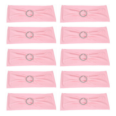 

10PCS Wedding Decorations Elastic Spandex Chair Cover Sashes Bows Elastic Chair Bands With Buckle Slider Sashes Bows 7 Colors