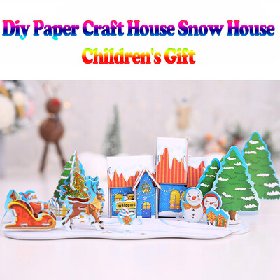 

〖Follure〗Creative Christmas Decorations Diy Paper Craft House Snow House Childrens Gift