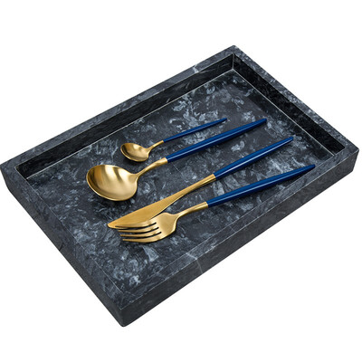 

luxetec Marble tray scented candle dessert tray bathroom tray 7019