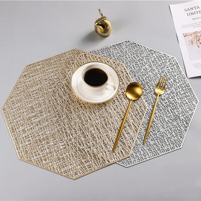 

Creative PVC Placemat For Dinner Table Plastic Round Hollow Heat-insulated Pad Waterproof Non Slip Mats Home Decoration 1pcs