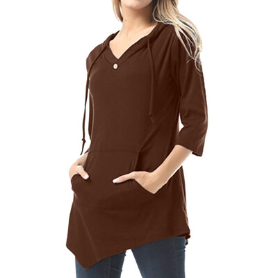 

Starmoon Womens Sexy V-Neck Pure-Color Sweater Fashion Pocket T-Shirt Blouse