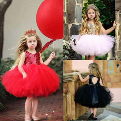 

Toddler Girls Princess Dress Kids Party Wedding Pageant Formal Gown Tutu Dresses