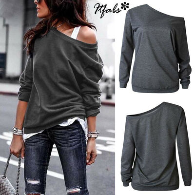 

Womens Ladies Summer Loose Tops Long Sleeve Shirt Casual Blouse T-shirt Fashion