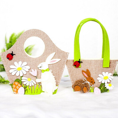 

Gobestart 2pcs Easter Rabbit Gift Candy Bag Creative Present Home Accessory