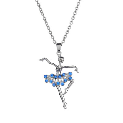

Fashion Lady Ballerina Pendant Necklace Rhinestone Charm Jewelry Xmas Gift
