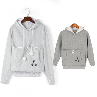 

Women Girl Family Matching Cat Ear Pet Dog Animal Holder Pouch Pocket Hoodie Coat Hoodie Tops Sweatshirt
