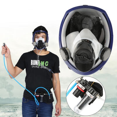 

Greensen Air Fed Supplied Gas Mask System Full Face Airline Respirator for Paint Spraying Welding