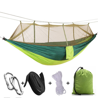 

Ultralight Parachute Hammock Hunting Mosquito Net Double Person Sleeping Bed Drop Shipping Outdoor Camping Portable Hammock 260X14