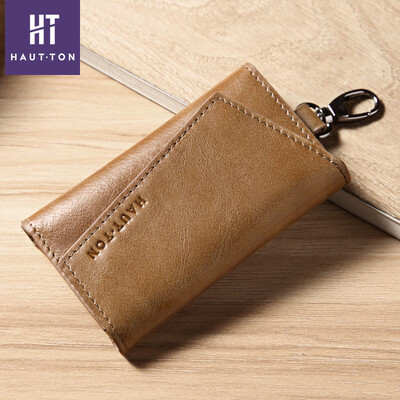 

New leather car key bag retro fashion top layer leather multi-function key bag